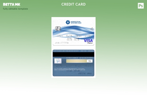 модерен стил Монголија развојна банка виза класичен шаблон за картичка